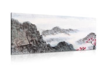CANVAS PRINT CHINESE LANDSCAPE IN THE FOG - PICTURES OF NATURE AND LANDSCAPE - PICTURES