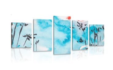 5-PIECE CANVAS PRINT PAINTING OF THE JAPANESE SKY - PICTURES OF NATURE AND LANDSCAPE - PICTURES