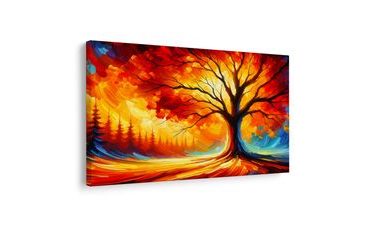 WANDBILD BAUM DES LEBENS IN FLAMMEN - BILDER BÄUME DES LEBENS - BILDER