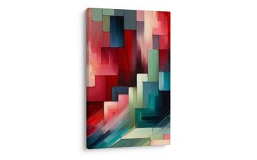 OBRAZ BAREVNÉ BLOKY A STÍNY - OBRAZY ABSTRAKTNÍ TVARY - OBRAZY