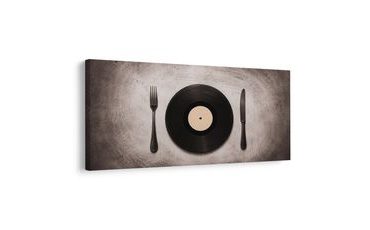 WANDBILD RETRO-DINNER AUF PLATTE - MUSIKBILDER - BILDER
