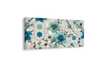 OBRAZ KOMBINACE KVĚTIN A GEOMETRIE - PICTURES FLOWERS - PICTURES