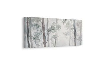 TABLEAU SUR TOILE – DÉLICATE BRUME FORESTIÈRE ENTRE LES ARBRES - TABLEAUX FORÊT - TABLEAUX