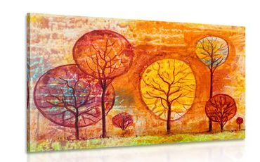 IMPRESSION SUR TOILE ARBRES AUX COULEURS D'AUTOMNE - IMPRESSION SUR TOILE DE NATURE ET PAYSAGE - IMPRESSION SUR TOILE