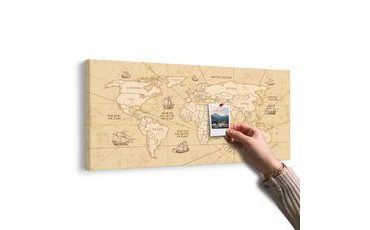 OBRAZ NA KORKU MAPA SVĚTA S LOĎKAMI - OBRAZY NA KORKU - OBRAZY