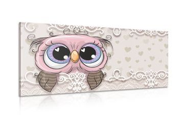 CANVAS PRINT CUTE OWL - CHILDRENS PICTURES - PICTURES