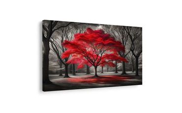 OBRAZ CZERWONE DRZEWO ŻYCIA W LESIE - OBRAZY DRZEWA ŻYCIA - OBRAZY