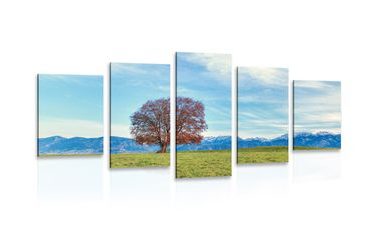 5-PIECE CANVAS PRINT MOUNTAIN PANORAMA - PICTURES OF NATURE AND LANDSCAPE - PICTURES