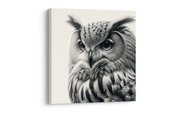 OBRAZ REALISTICKÝ PORTRÉT SOVY - OBRAZY PTÁCI - OBRAZY
