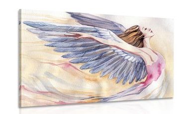 CANVAS PRINT FREE ANGEL WITH PURPLE WINGS - PICTURES OF ANGELS - PICTURES