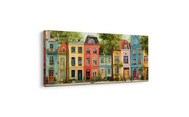 OBRAZ MĚSTSKÁ ULICE S DOMY - BAREVNÉ DOMY - PICTURES