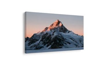 TABLEAU SUR TOILE – SOMMET ENNEIGÉ AU CRÉPUSCULE - TABLEAUX DE MONTAGNE - TABLEAUX