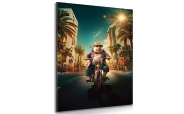 OBRAZ PRASE NA MOPEDU V ULICÍCH LAS VEGAS - DOVIDO CHALLENGE - OBRAZY