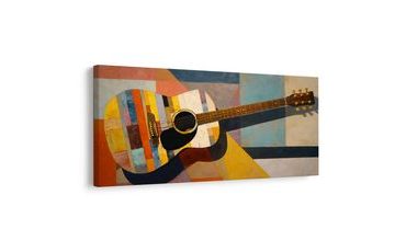 WANDBILD BUNTE GITARRENMOSAIK - MUSIKBILDER - BILDER