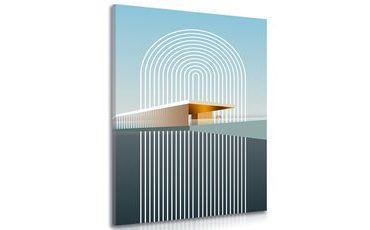 OBRAZ DUHA S ABSTRAKTNÍM POZADÍM MID-CENTURY - ABSTRAKTNÍ OBRAZY - OBRAZY