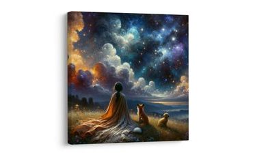 OBRAZ POSTAVA S LIŠKOU A PSEM - OBRAZY LIDÍ - OBRAZY