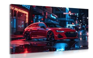 КАРТИНА НА ПЛАТНО – ЧЕРВЕНО АУДИ - RS6 LEGACY EDITION - ПРЕДИЗВИКАТЕЛСТВОТО НА DOVIDO - КАРТИНИ