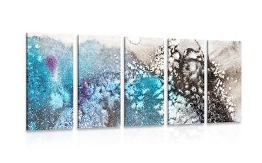 5-DÍLNÝ OBRAZ AKVARELOVÁ ABSTRAKCE - ABSTRAKTNÍ OBRAZY - OBRAZY