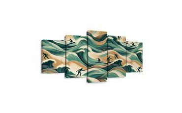 5-DÍLNÝ OBRAZ MOŘSKÉ VLNY A SURFOVÁNÍ - PICTURES OF SEA AND BEACH - PICTURES