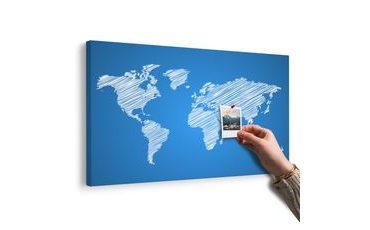 PARAFA KÉP CSÍKOZOTT VILÁG TÉRKÉP KÉK HÁTTÉREN - PARAFA KÉPEK - KÉPEK