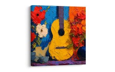 SLIKA GITARA S CVJETNOM KOMPOZICIJOM - GLAZBENE SLIKE - SLIKE