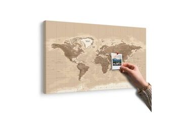 WANDBILD AUF KORK SCHÖNE VINTAGE-WELTKARTE - WANDBILDER AUF KORK - BILDER