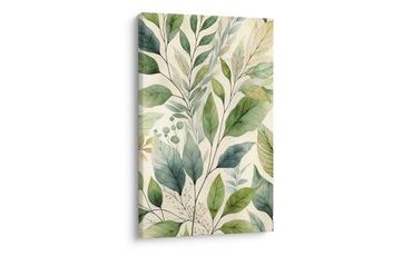 OBRAZ AKVARELOVÉ ZELENÉ LISTY - BOTANICKÉ OBRAZY - OBRAZY
