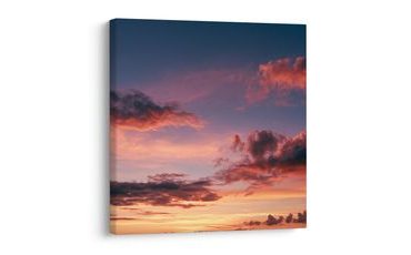 TABLEAU SUR TOILE – NUAGES DRAMATIQUES AU COUCHER DU SOLEIL - TABLEAUX DE LA NATURE ET DES PAYSAGES - TABLEAUX