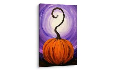 QUADRO SU TELA – ZUCCA MAGICA NELLA NOTTE - QUADRI HALLOWEEN E HORROR - STAMPE E QUADRI