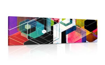 WANDBILD MEHRFARBIGES GEOMETRISCHES ORNAMENT - POP-ART-BILDER - BILDER