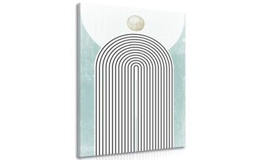 OBRAZ MODERNÍ MODRÁ DUHA MID-CENTURY - ABSTRAKTNÍ OBRAZY - OBRAZY