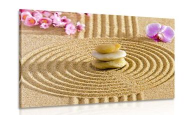 TABLEAU SUR TOILE – JARDIN JAPONAIS AVEC ÉLÉMENTS FENG SHUI - TABLEAUX FENG SHUI - TABLEAUX