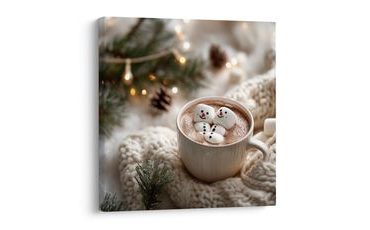 OBRAZ VÁNOČNÍ POHODA S LAHODNOU ČOKOLÁDOU - VÁNOČNÍ A ZIMNÍ OBRAZY - OBRAZY