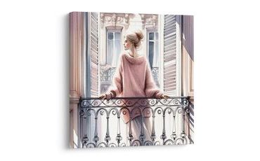 OBRAZ KLIDNÉ CHVÍLE NA BALKONĚ - OBRAZY ŽENY - OBRAZY
