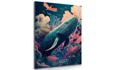 CANVAS PRINT SURREALISTIC WHALE - PICTURES UNDERWATER WORLD - PICTURES