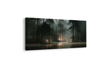 TABLEAU SUR TOILE – BRUME MATINALE EN FORÊT - TABLEAUX FORÊT - TABLEAUX