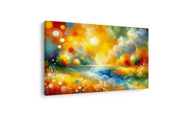 OBRAZ ZÁŘIVÉ SLUNCE NAD ŘEKOU - OBRAZY PŘÍRODY A KRAJINY - OBRAZY