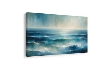 WANDBILD RUHIGE BLAUE OZEANWELLEN - BILDER MEER UND STRAND - BILDER