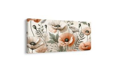 WANDBILD PASTELLFARBENE WIESENMOHNBLUMEN - BILDER MOHNBLUME - BILDER