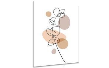 WANDBILD MINIMALISTISCHES BLATT AUF WEISSEM HINTERGRUND NO1 - WANDBILDER ABSTRAKTE FORMEN - BILDER