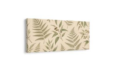 TABLEAU SUR TOILE – HERBIER VINTAGE DE BRINDILLES VERTES - TABLEAUX ARBRES ET FEUILLES - TABLEAUX