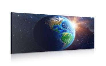 CANVAS PRINT BLUE PLANET EARTH - PICTURES OF SPACE AND STARS - PICTURES