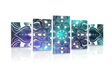 5-DIELNY OBRAZ MODERNÁ MANDALA S ORIENTÁLNYM VZOROM - OBRAZY FENG SHUI - OBRAZY