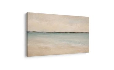 TABLEAU SUR TOILE – MER CALME DANS DES TONS BEIGES - TABLEAUX DE LA MER ET DE LA PLAGE - TABLEAUX