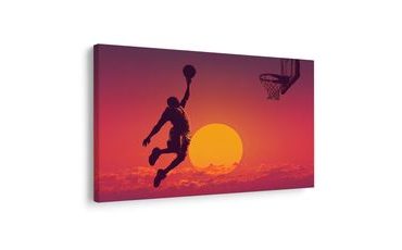 SLIKA KOŠARKAŠ U ZLATNOM ZALASKU - SLIKE LJUDI - SLIKE