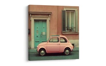 KÉP PASZTELL AUTÓ ÉS AJTÓ - AUTÓS KÉPEK - KÉPEK