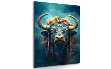 CANVAS PRINT BLUE-GOLD BUFFALO - PICTURES LORDS OF THE ANIMAL KINGDOM - PICTURES