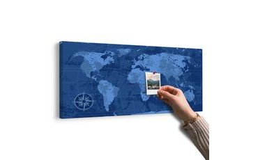 PARAFA KÉP RUSZTIKÁLIS VILÁG TÉRKÉP KÉK SZÍNBEN - PARAFA KÉPEK - KÉPEK