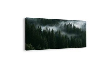 TABLEAU SUR TOILE – FORÊT SOMBRE ENVELOPPÉE DE BRUME - TABLEAUX FORÊT - TABLEAUX