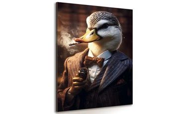 CANVAS PRINT ANIMAL GANGSTER DUCK - PICTURES OF ANIMAL GANGSTERS - PICTURES